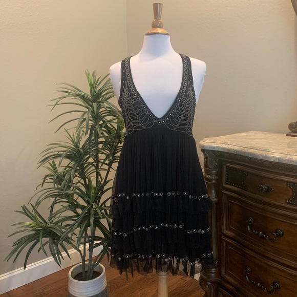 LAST ONE NWT $300 Fee People Twilight Mini Dress Black Small S Cocktail Party - Picture 3 of 16
